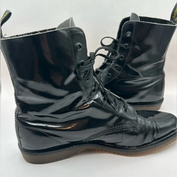 RARE VINTAGE DR. Marten Pointed Toe Black Leather 7 Eye Boot Made in England M8 - Picture 10 of 16